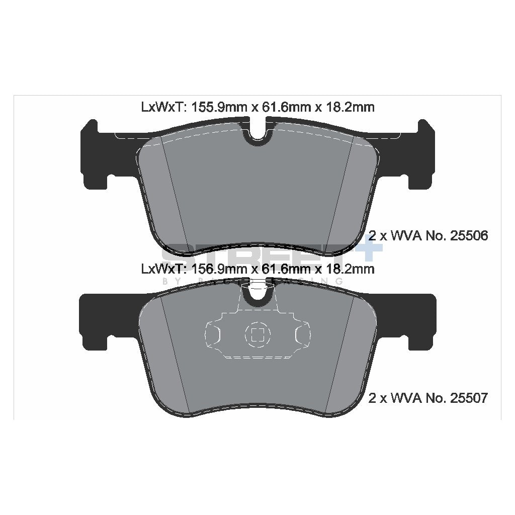 PAGID T8119SP2001 Гальмівні колодки передні STREET+ для BMW 1 (F2x) / 3 (F30, F80) / 4 (F32, F82) Photo-1 