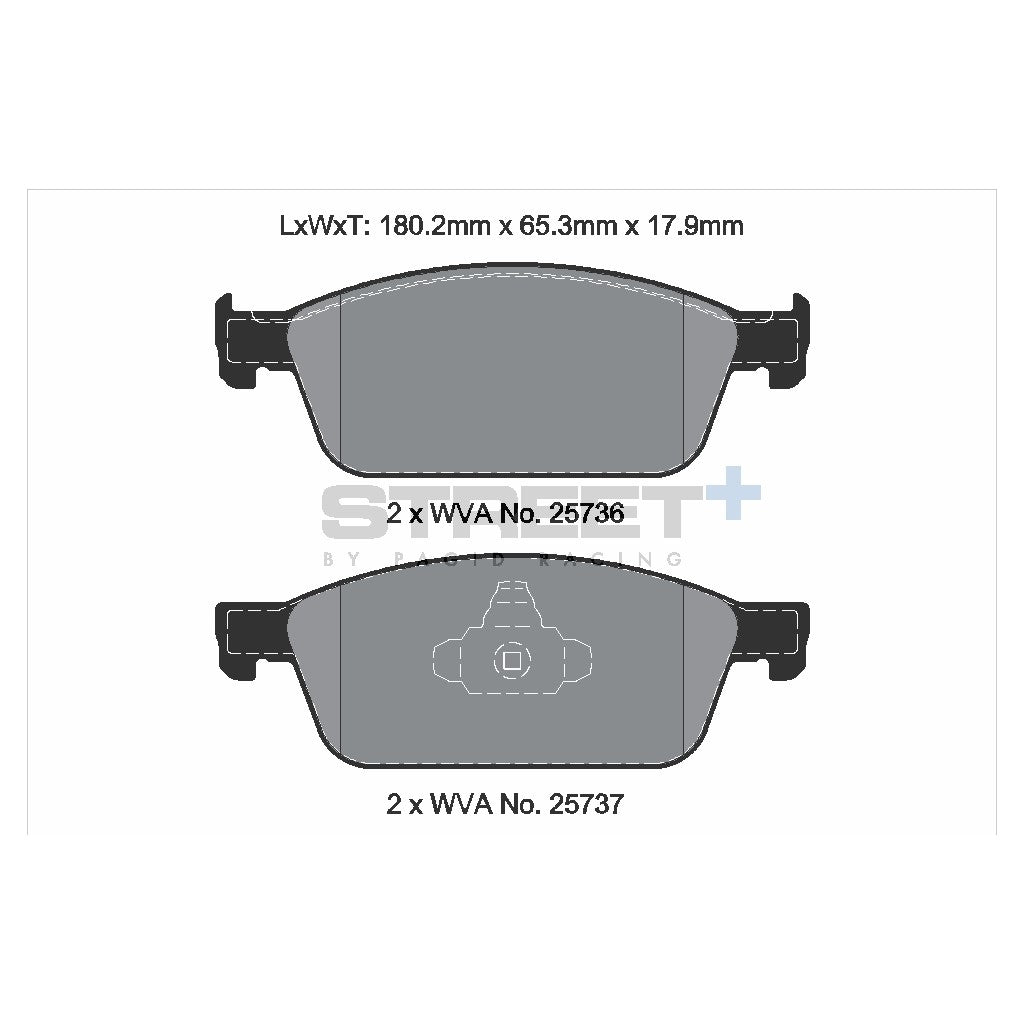 PAGID T8125SP2001 Передні гальмівні колодки STREET+ для FORD Focus III 2010-2018 Photo-2 