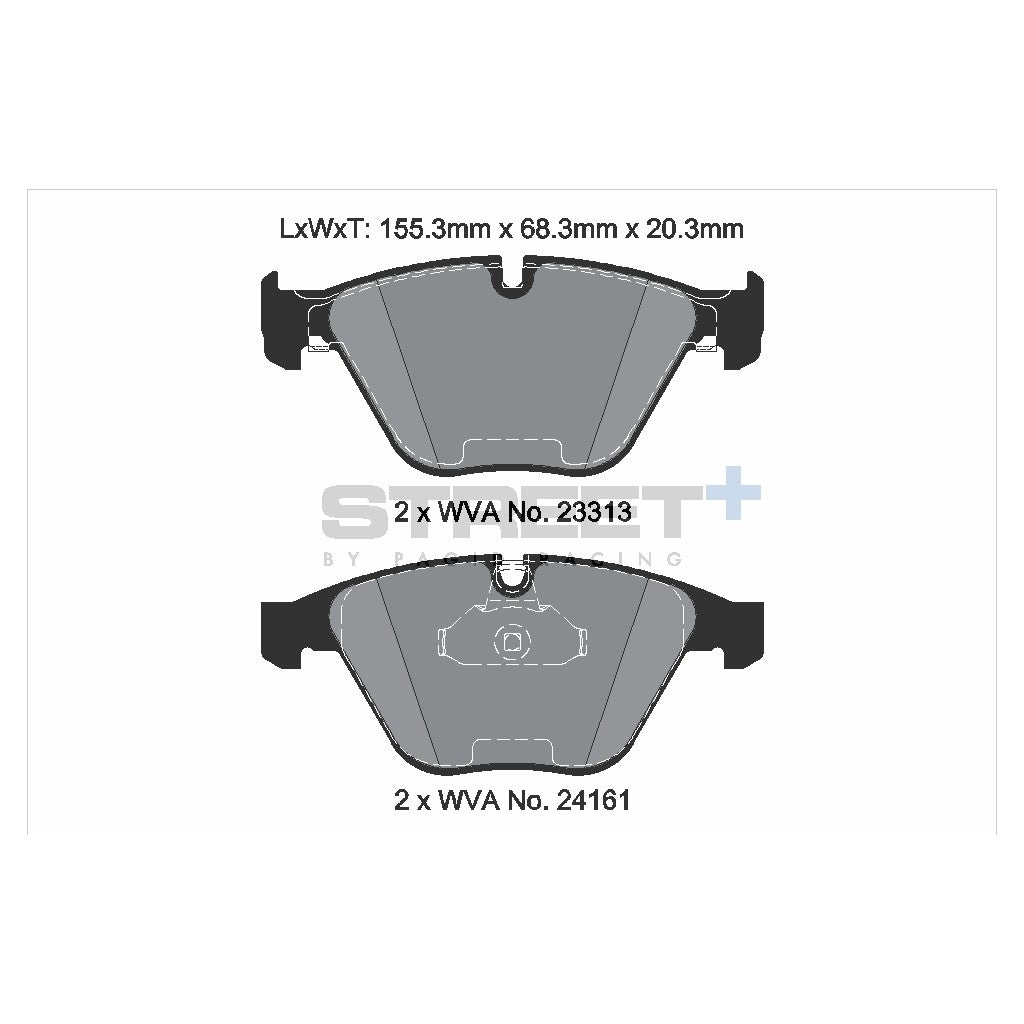 PAGID T8169SP2001 Гальмівні колодки передні STREET+ для BMW 3 (E9x) / X1 (E84) / Z4 Roadster (E89) Photo-2 