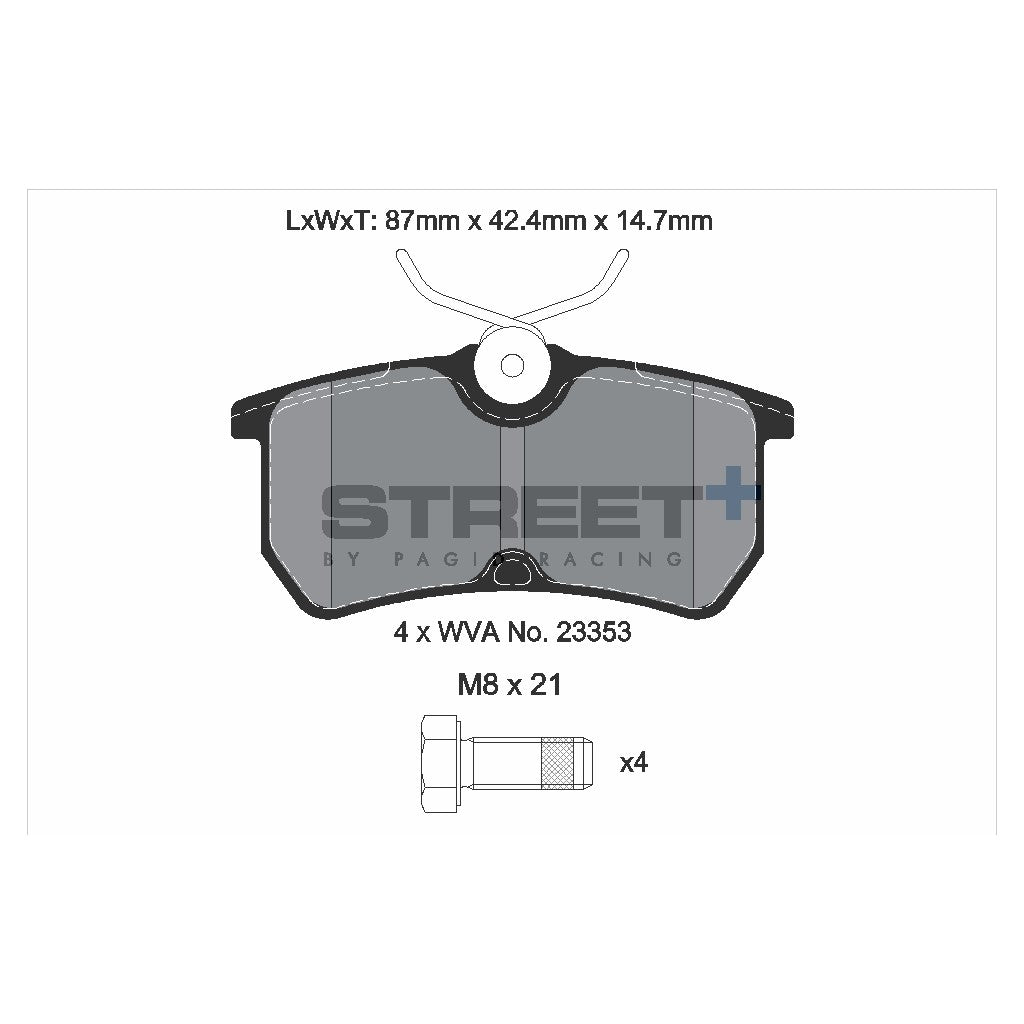 PAGID T8170SP2001 Задні гальмівні колодки STREET+ для FORD Focus (DFW/DNW) / VI (CB1, CCN) Photo-2 