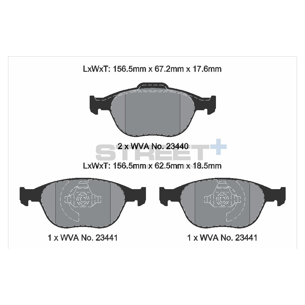PAGID T8174SP2001 Передні гальмівні колодки STREET+ для FORD Focus RS 2002-2004 Photo-2 