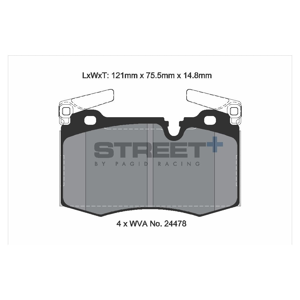 PAGID T8188SP2001 Передні гальмівні колодки STREER+ для MINI (R55/R56/R57/R58/R59) Photo-2 