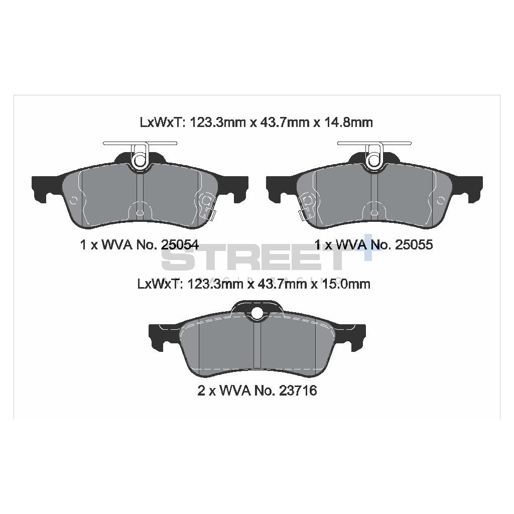 PAGID T8196SP2001 Задні гальмівні колодки STREET+ для HONDA Civic (FK) 2011-2017 Photo-2 