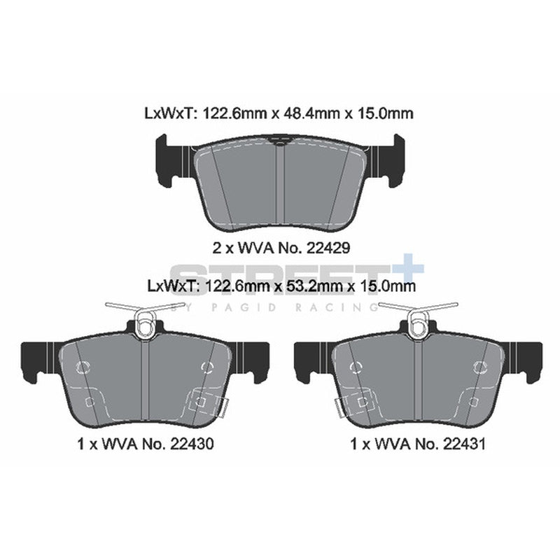 PAGID T8237SP2001 Задні гальмівні колодки STREET+ для HONDA Civic Type-R (FK / FL) 2016- Photo-2 