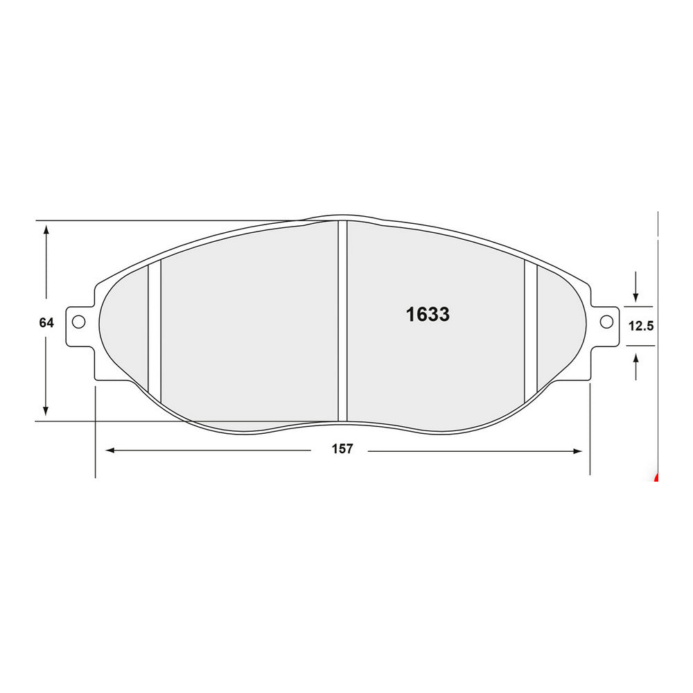 PFC 1633.01.00.44 Передні гальмівні колодки Race для VW Golf GTI / Clubsport / R (Mk7) / AUDI S3 (8V) / SKODA Octavia RS (Mk3) (01 компаунд) Photo-1 