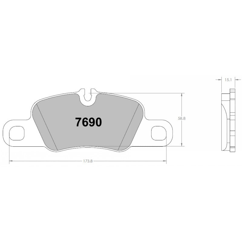 PFC 7690.332.16.44 Комплект гальмівних колодок (задні) RACE 332 CMPD 16 mm для PORSCHE 991.2 Carrera S/GTS Photo-1 