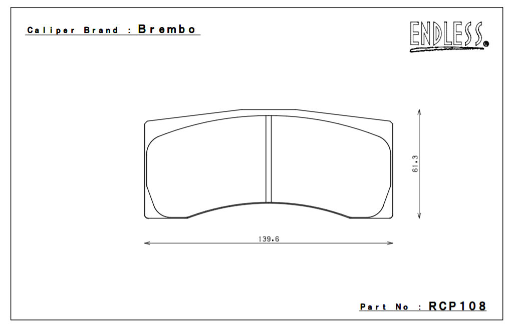 ENDLESS RCP108N35S Гальмівні колодки BREMBO (перед Gr.N EVO) 17.5mm Photo-0 
