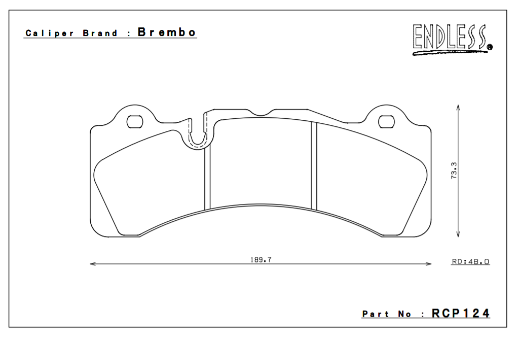 ENDLESS RCP124MA45B Гальмівні колодки для BREMBO Caliper Kit Type R Photo-0 