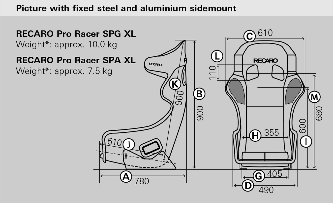 RECARO 071.38.0630 Крісло Pro Racer SPG XL HANS (FIA), чорний велюр Photo-3 