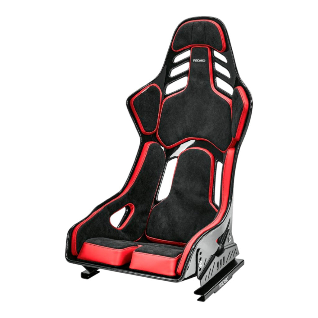 RECARO 076.02.2B22 Гоночне крісло Podium GF праве (ABE / FIA 8855-1999), Чорна алькантара / Червона шкіра, Розмір L Photo-0 