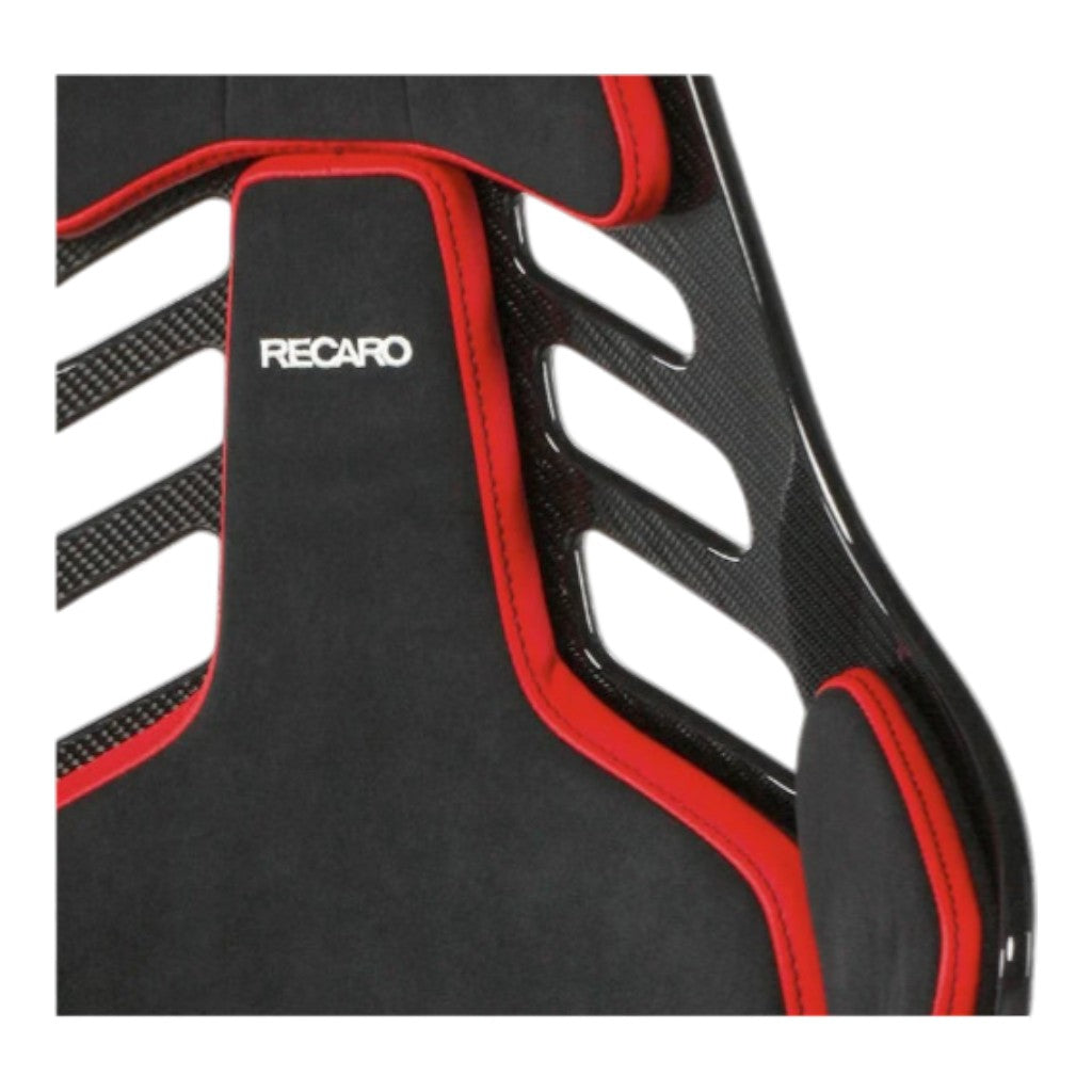 RECARO 078.02.2B22 Гоночне крісло Podium CF праве (ABE / FIA), Чорна алькантара / Червона шкіра, Розмір L Photo-2 