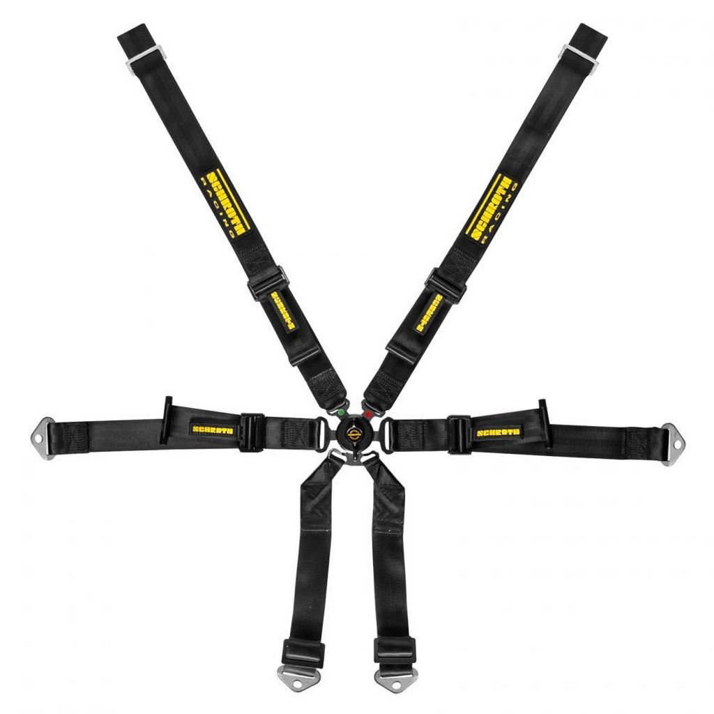 SCHROTH 94660-0 Ремінь безпеки Profi 6-ти точковий 2\" (50 мм) 2x2 чорний для PORSCHE 911 GT3 / GT3RS (991 / 992) Photo-0 