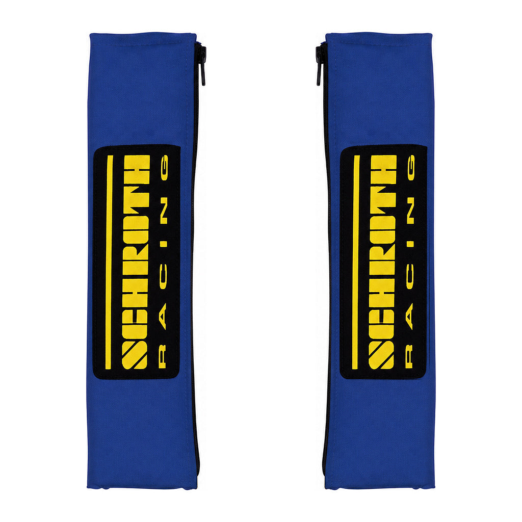 SCHROTH 01119 Накладки на плечові ремені Racing Logo 50мм, синій/жовтий логотип Photo-0 