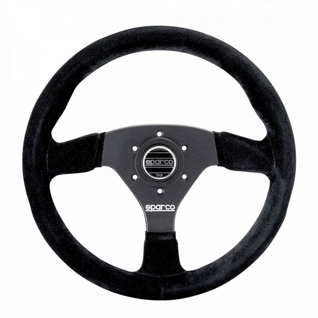 SPARCO 015R383PSN Кермо R383, замша, чорний, діам. 330мм, виліт 39мм Photo-0 