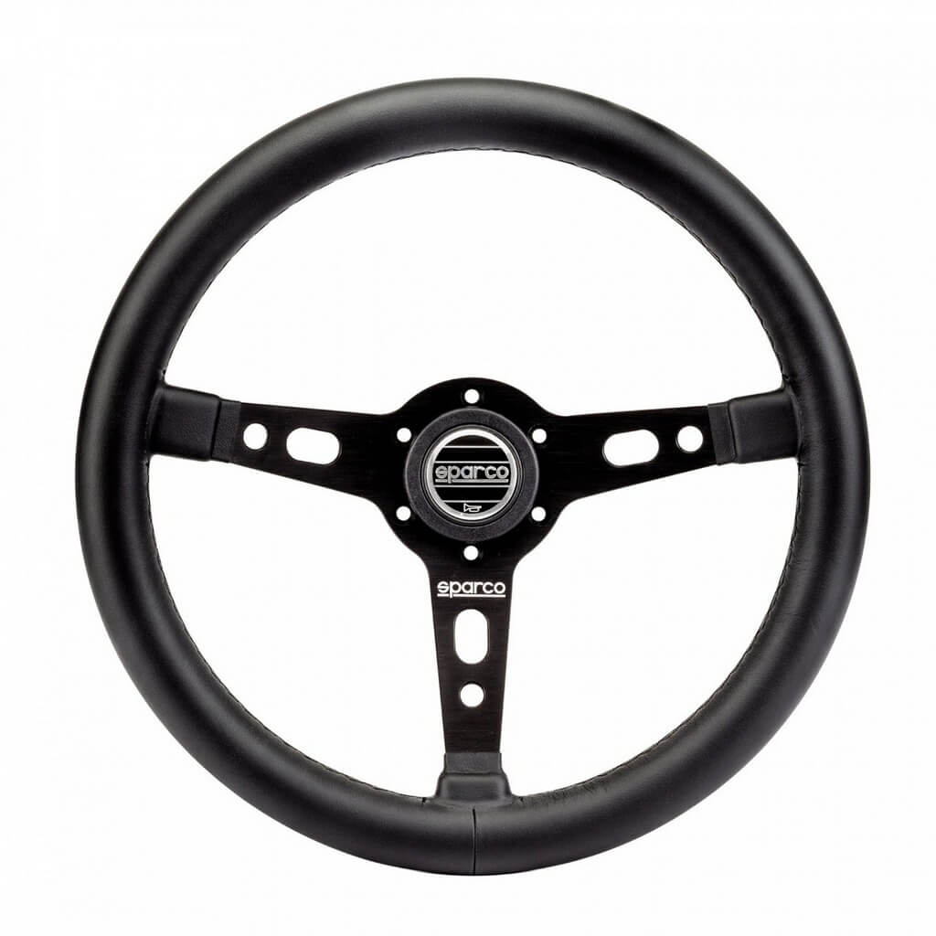 SPARCO 015TARGA350PLNR Кермо TARGA 350, шкіра, діаметр 350 мм, виліт 65 мм, чорний Photo-0 