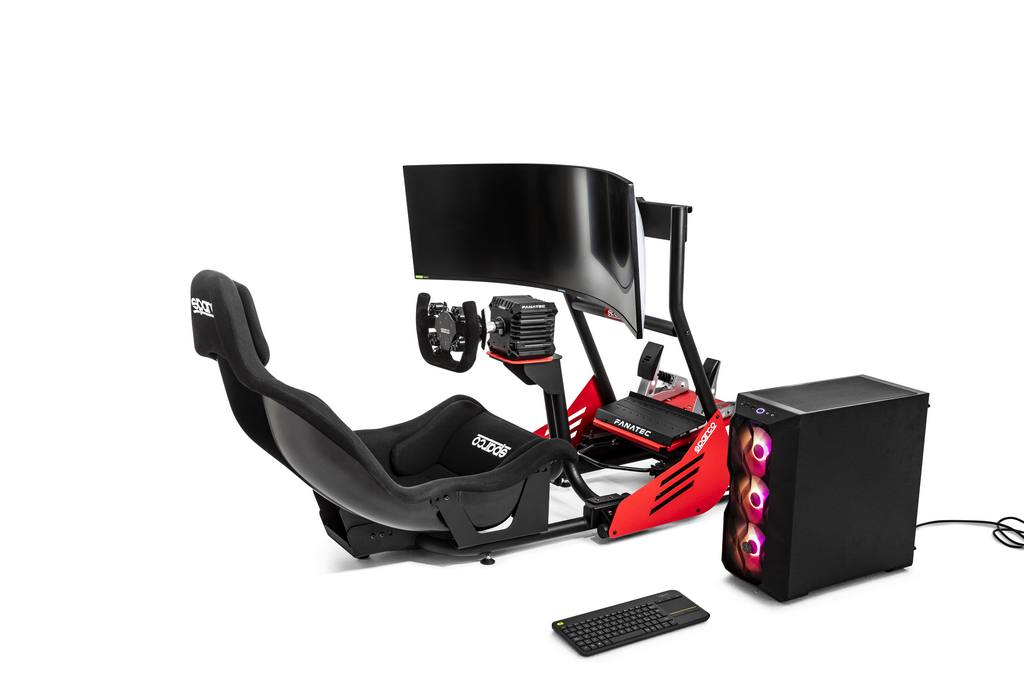 SPARCO G03304NR Ігровий симулятор Gp rig ii (gp pro+fanatec к-т симулятора+p310 open+pc+клавіатура+монітор) Чорне крісло Photo-1 