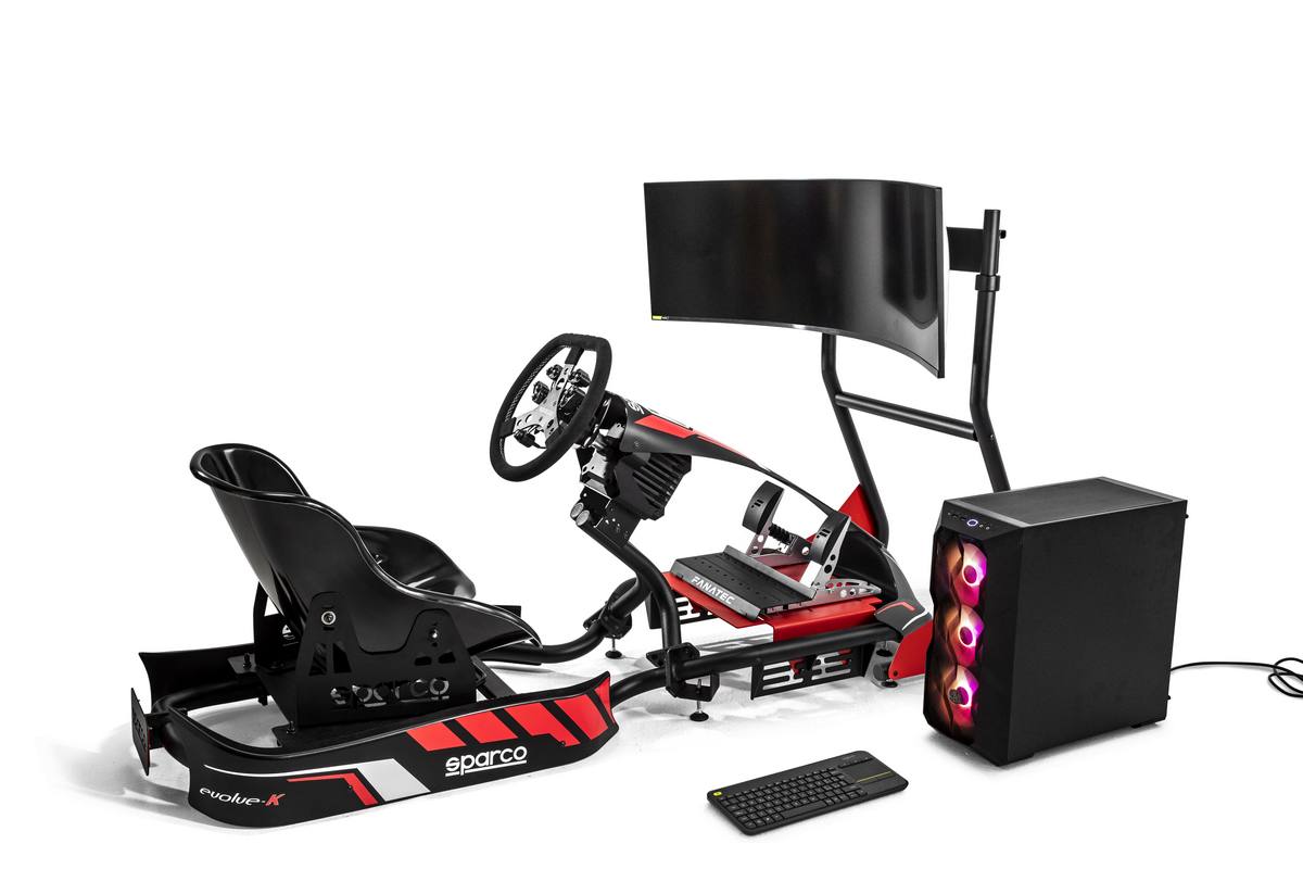 SPARCO G03904 Ігровий симулятор Kart rig ii (kart pro+fanatec к-т симулятора+kg345+pc+клавіатура+стійка+монітор) Photo-2 