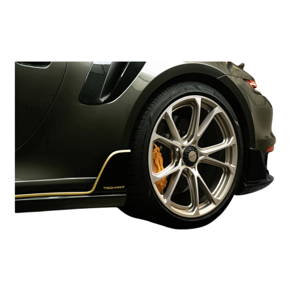 TECHART 092.121.357.009G-01 Бічні спідниці з карбоновою вставкою, глянцевий карбон для PORSCHE 911 Turbo (992.1) / Turbo S (992) Photo-8 