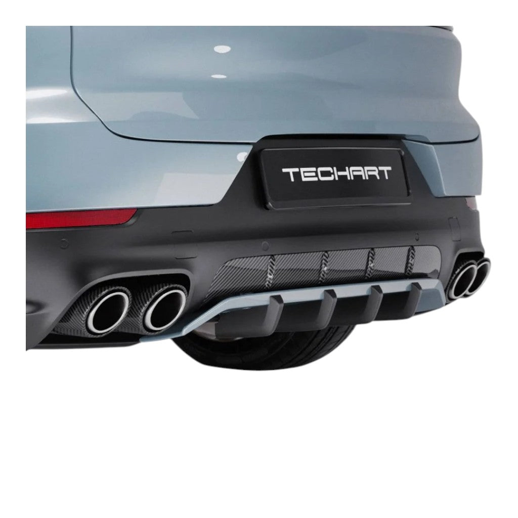 TECHART 09Y.310.800.009 Титановий комплект задніх труб з карбоновими накладками для PORSCHE Cayenne (E3.1 / E3.2) Photo-3 