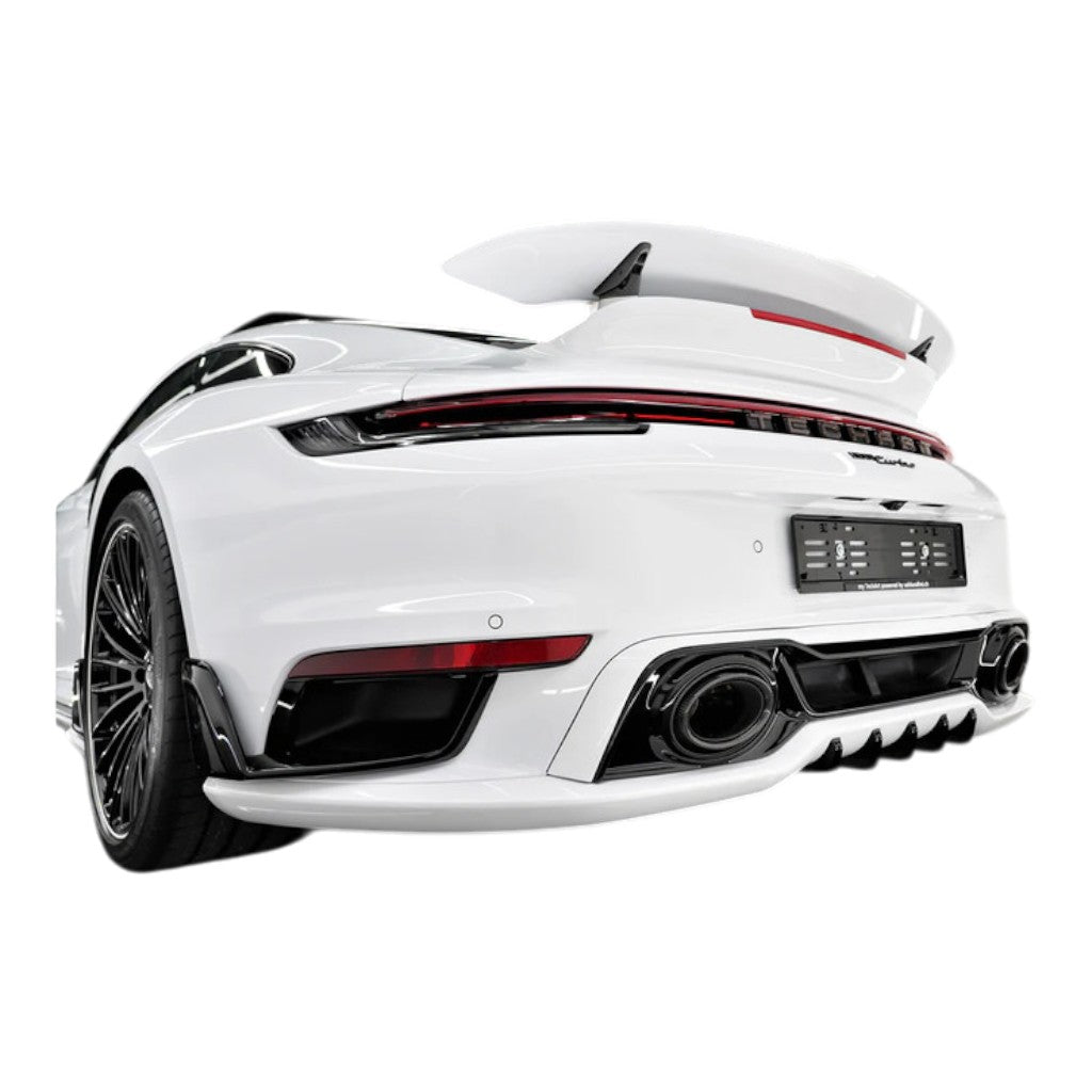 TECHART +92.100.580.114 V03: Вставка заднього дифузора, видимий глянцевий карбон для PORSCHE 911 Turbo/Turbo S (992.1) Photo-3 