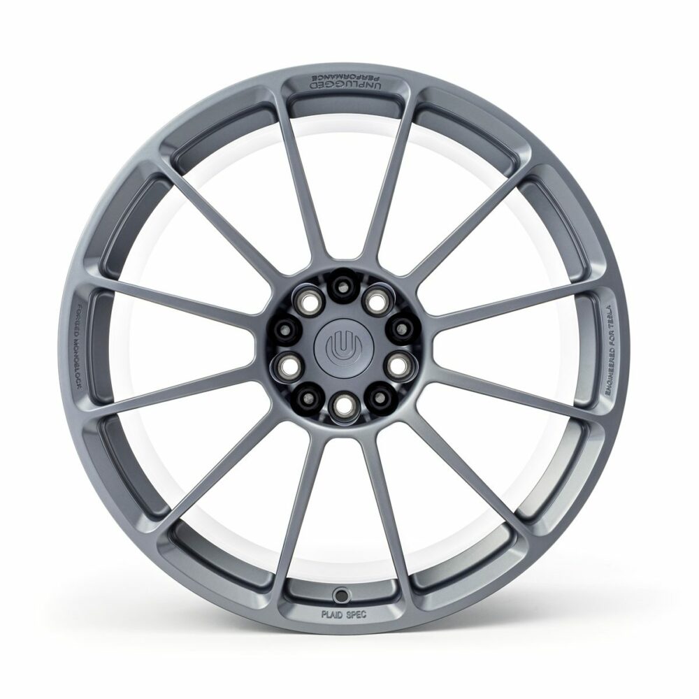 UNPLUGGED PERFORMANCE UP-UP03-DBL-003 Кований колісний диск UP-03, 19x11+31 - 5x120 / 5x114.3 подвійне свердління, титановий матовий для TESLA Model S 2021 Photo-0 