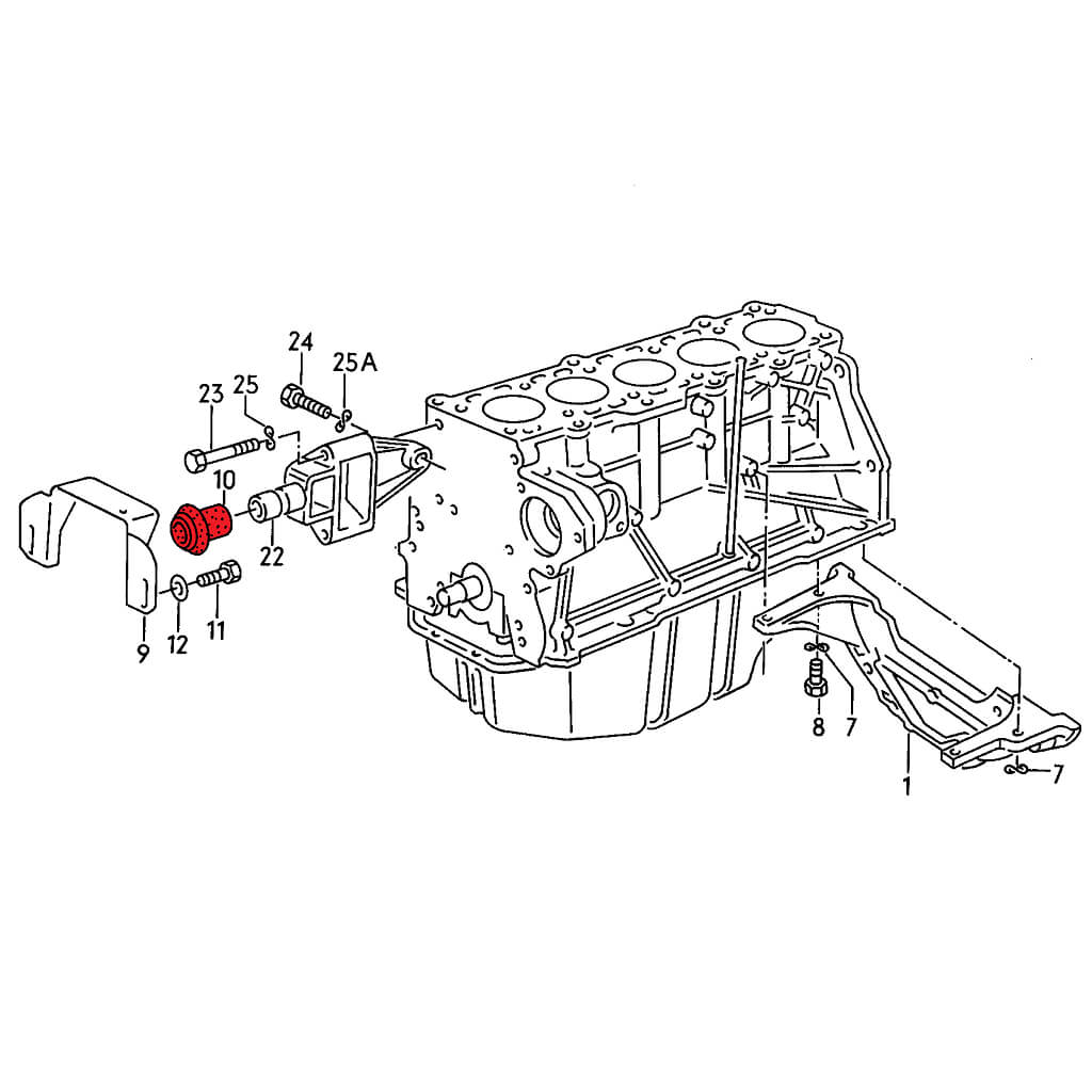 VERKLINE POW-082-85 Поліуретанова передня подушка двигуна, чорний, для AUDI RS2 (B4) / RS4 (B5) Photo-2 