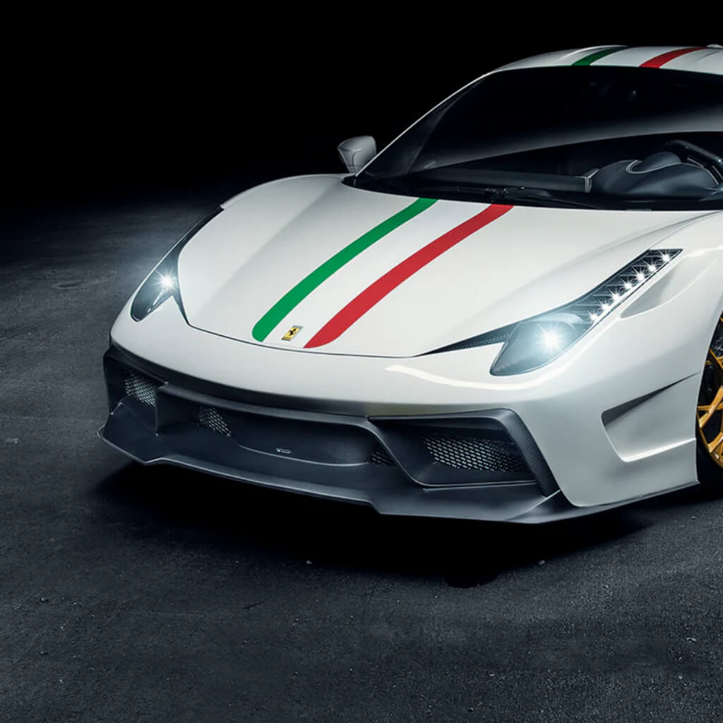 VORSTEINER FRV1110 Передній бампер зі спойлером VX AERO (глянцевий карбон) для FERRARI 458 Italia 2009-2015 Photo-1 