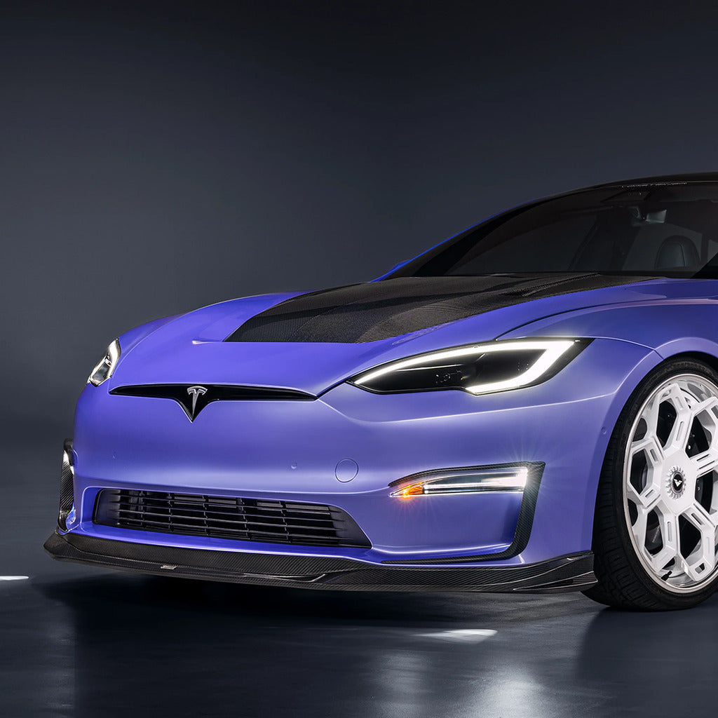 VORSTEINER TEV3021 Передній спойлер VRS (сатиновий карбон) для TESLA Model S Plaid 2021- Photo-5 