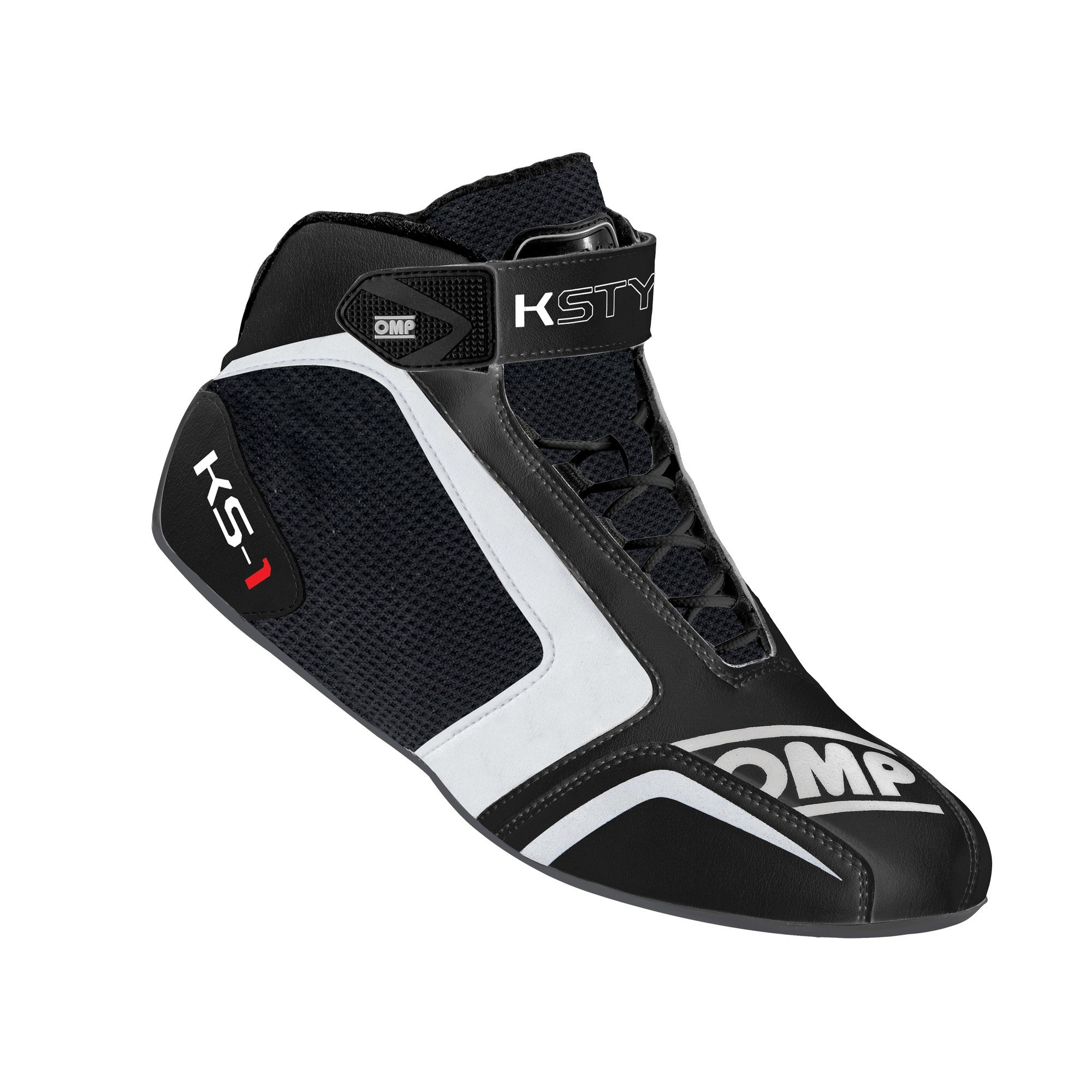 OMP KC0-0815-A01-070-45 (IC/81507045) Черевики/взуття для картингу KS-1, чорний/білий, розмір 45 Photo-1 